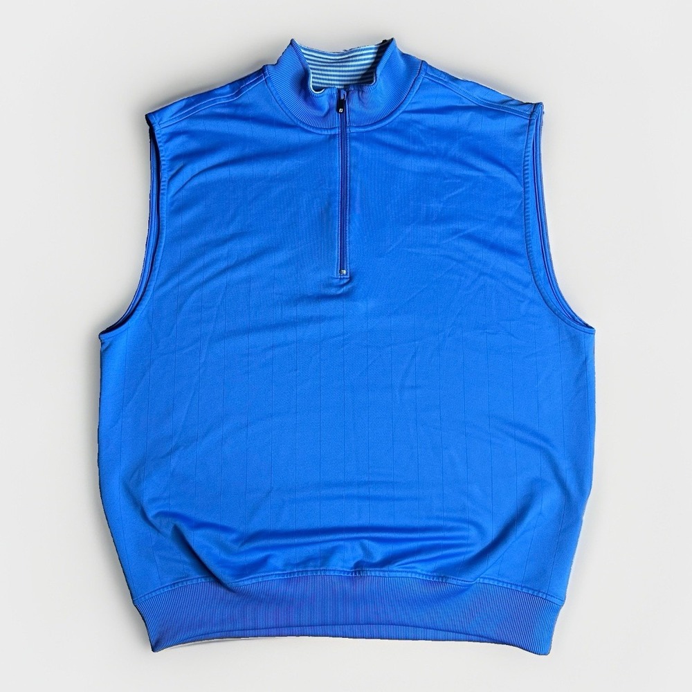 FootJoy Golf Vest Mens Large Sky Blue Fleece Full Zip Performance Lightweight